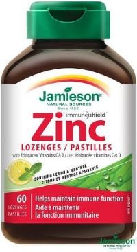 JAMIESON Zinek vit.C+D3 přích.citron-máta past.60