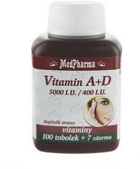 MedPharma Vitamín A+D (5000 I.U./400 I.U.) tob.107