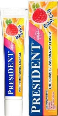 PresiDENT Zubní pasta děti 0-3r. malinová př. 30ml