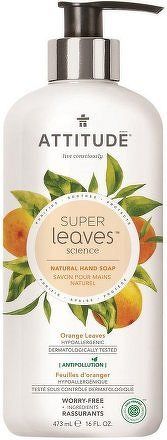 Přírodní mýdlo na ruce ATTITUDE Super leaves s detoxikačním účinkem - pomerančové listy 473 ml