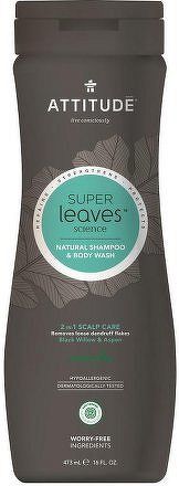 Přírodní pánský šampón & tělové mýdlo (2 v 1) ATTITUDE Super leaves s detoxikačním účinkem - proti lupům 473 ml