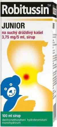 Robitussin Junior suchý drážd.k.por.sir.100ml/75ml