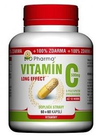 Vitamín C 500mg long effect cps.60+60 BIO-Pharma