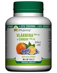 Vláknina 600mg + Chrom 200mcg tbl.90+30 BIO-Pharma