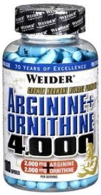 Weider, Arginine + Ortnithine 4.000, 180 kapslí