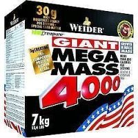 Weider, Giant Mega Mass 4000, Gainer, 7000 g, Bílá Čokoláda-Pralinka