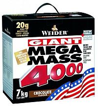 Weider, Giant Mega Mass 4000, Gainer, 7000 g, Čokoláda