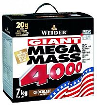 Weider, Giant Mega Mass 4000, Gainer, 7000 g, Vanilka