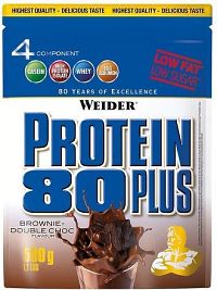 Weider, Protein 80 Plus, 500 g, Brownie Double chocolate