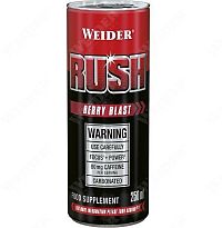 Weider RUSH RTD carbonated drink, Berry Blast, 250 ml