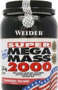 Weider, SUPER Mega Mass 2000, Gainer, 4500 g, Jahoda