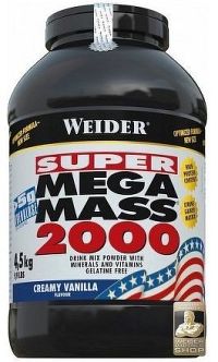Weider, SUPER Mega Mass 2000, Gainer, 4500 g, Vanilka