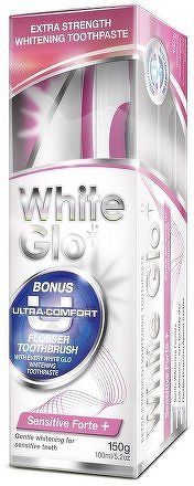 White Glo  zubní pasta Sensitive Forte 150g + kartáček a mezizubní kartáček ZDARMA
