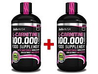 1 + 1 Zdarma: L-Carnitin 100 000 Liquid od Biotech USA 500 ml. + 500 ml. Čerešňa