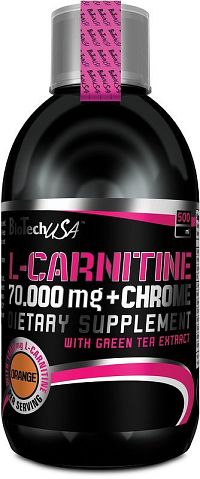 L-Carnitine 70000 mg + Chrome 5mg - Biotech USA 500 ml Pomaranč